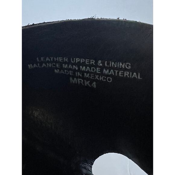 Born Black Leather Criss Cross Wide Straps Platform Wedge Slip On Sandals Size 8 - Picture 9 of 12